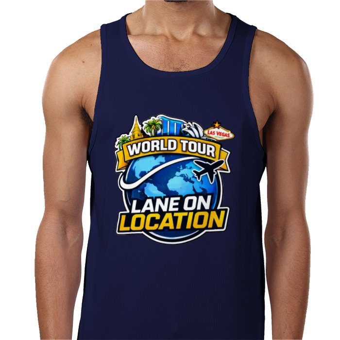 LOL Tank Top — Navy (World Tour) | Lane on Location travel clothing