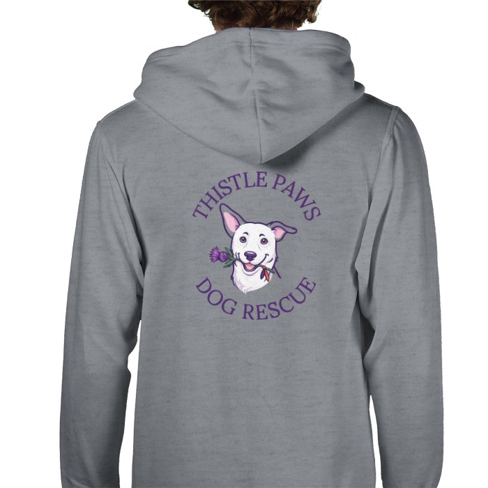 Thistle Paws Hoodie - Light Grey Back