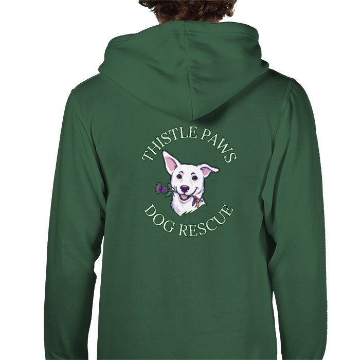 Thistle Paws Hoodie - Military Green Back