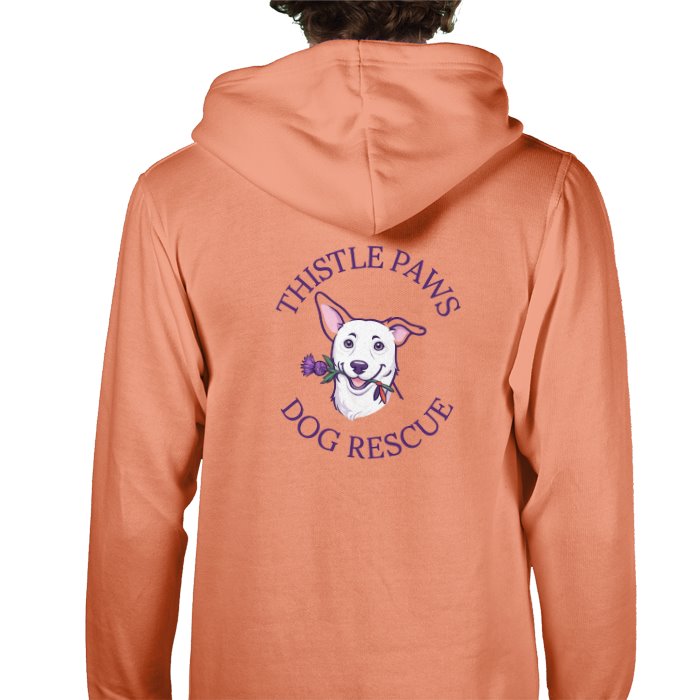 Thistle Paws Hoodie - Tangerine Back