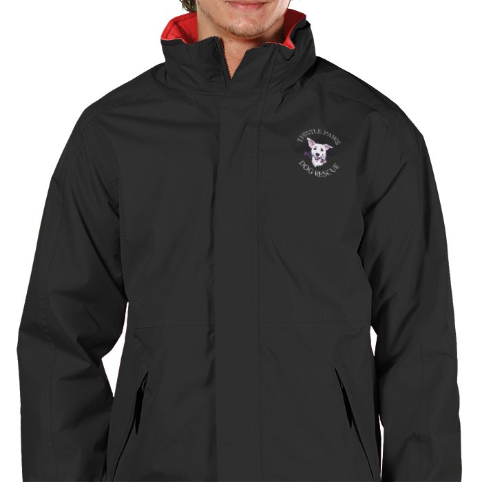 Thistle Paws Regatta Jacket - Black & Red Front